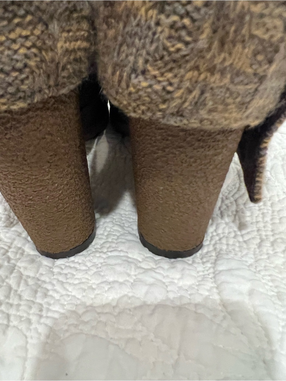 Muk Luks Brown Knit Cuff Heeled Ankle Boots see pics - Picture 5 of 10